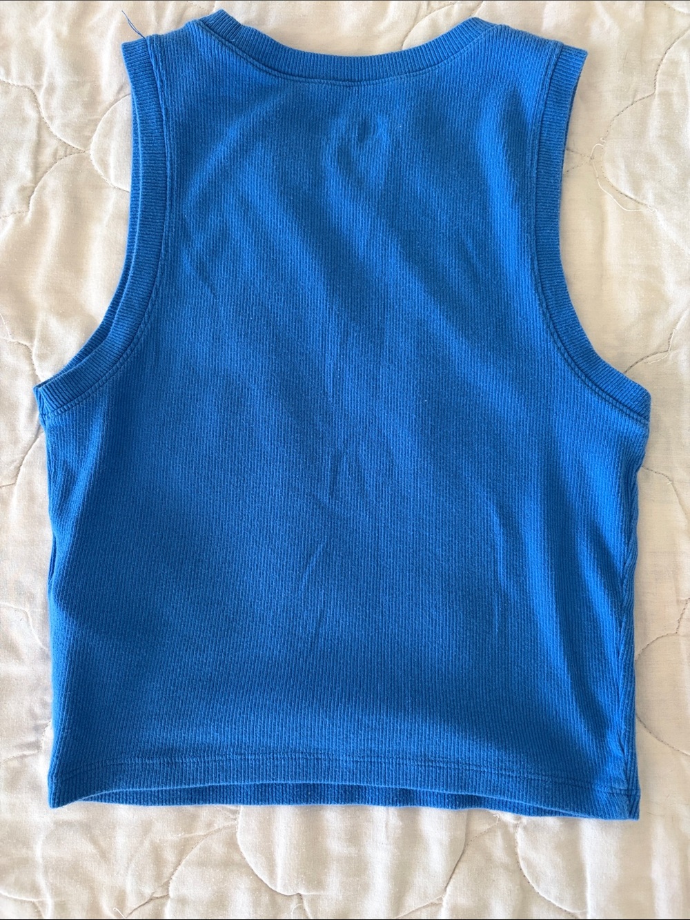 Hollister Bright Blue Ribbed Girls Tank Top - Picture 3 of 3